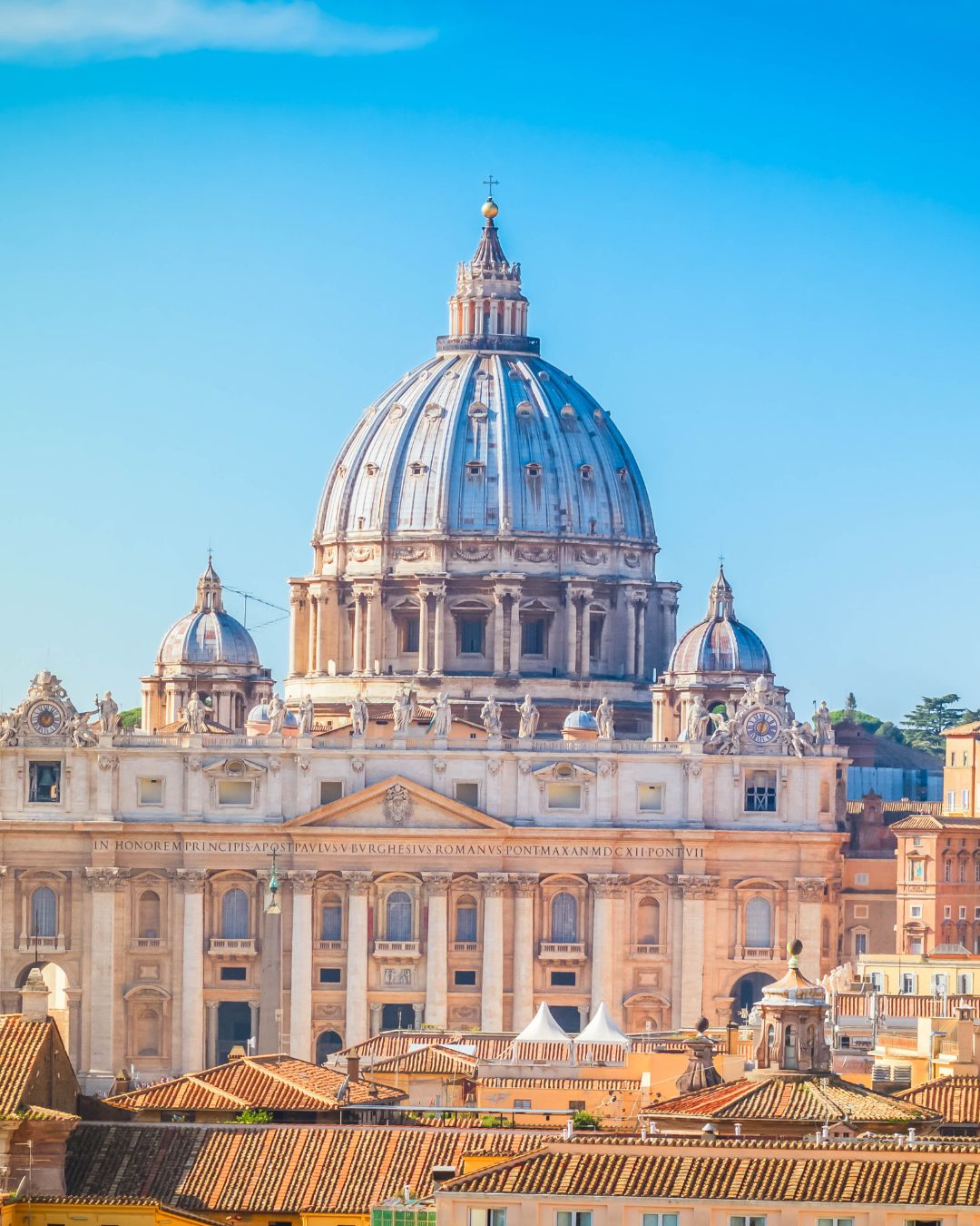 Skats uz St. Peter's Basilica netālu no Rome dienas laikā